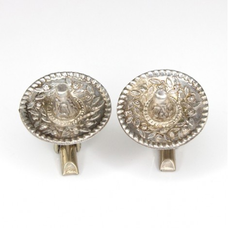 vechi butoni mexicani - Sombrero - argint cca 1950